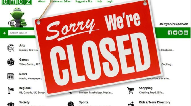 DMOZ was closed on 14th March, 2017